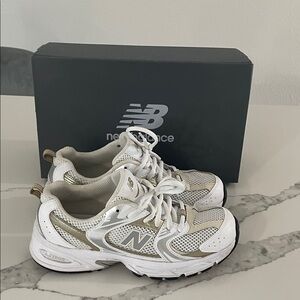 New Balance Big Kids White/Beige 530 Sneakers SZ 5